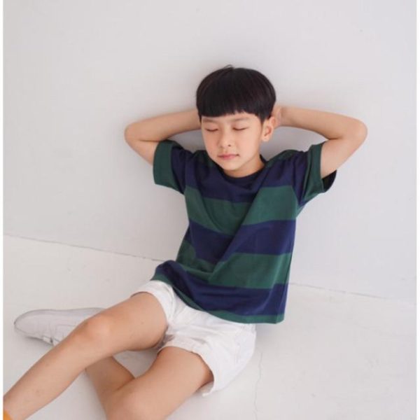 Minicottons Kaos Oversize Stripe Tshirt Kaos Salur Garis Unisex 1-12 Tahun Bayi - Image 4
