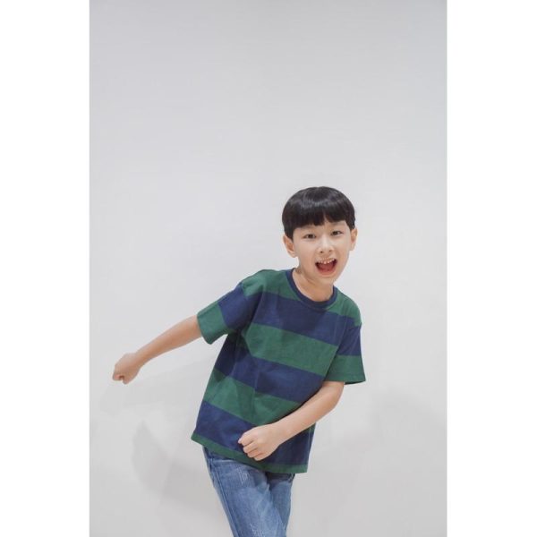 Minicottons Kaos Oversize Stripe Tshirt Kaos Salur Garis Unisex 1-12 Tahun Bayi - Image 5