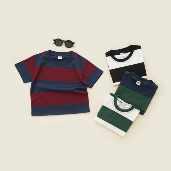 Minicottons Kaos Oversize Stripe Tshirt Kaos Salur Garis Unisex 1-12 Tahun Bayi - Image 8