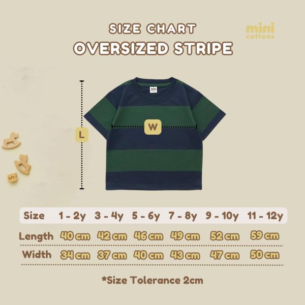 Minicottons Kaos Oversize Stripe Tshirt Kaos Salur Garis Unisex 1-12 Tahun Bayi - Image 9