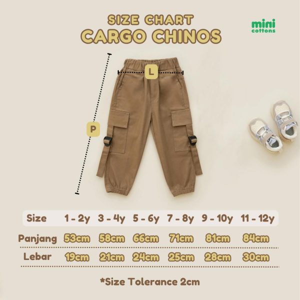 Minicottons Celana Chinos Cargo Anak Laki-laki Usia 1-12 Tahun / Celana Panjang Anak / Celana Anak Cargo Katun Kids - Image 9