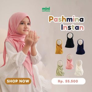 Minicottons Pashmina Instant Hijab Anak Perempuan & Dewasa Muslim Kerudung