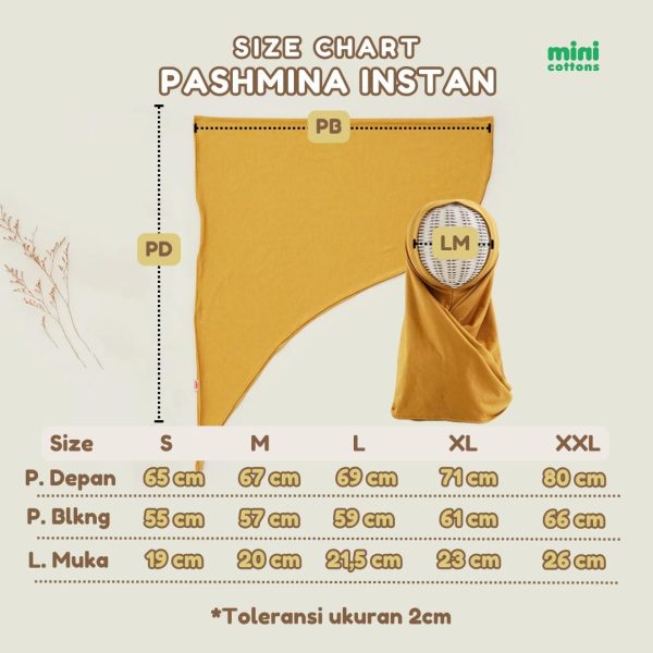 Minicottons Pashmina Instant Hijab Anak Perempuan & Dewasa Muslim Kerudung - Image 8