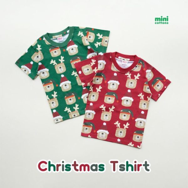 Minicottons Christmas Fullprint Tshirt Kaos Anak Natal Unisex 1-12 Tahun Combed Bayi Katun - Image 8