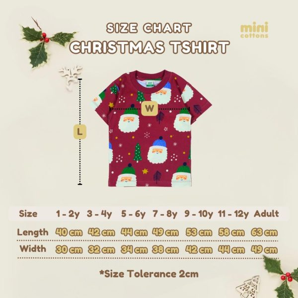 Minicottons Christmas Fullprint Tshirt Kaos Anak Natal Unisex 1-12 Tahun Combed Bayi Katun - Image 9
