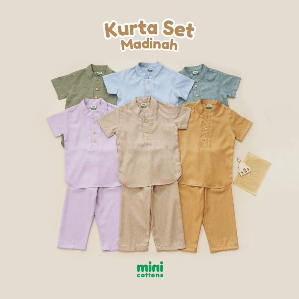 Minicottons Setelan Koko Anak Kemko Set / Kurta Set / Kemko Remaja Celana Kancing Muslim Panjang Baju Katun - Image 3