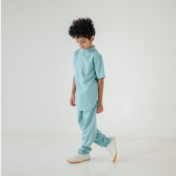 Minicottons Setelan Koko Anak Kemko Set / Kurta Set / Kemko Remaja Celana Kancing Muslim Panjang Baju Katun - Image 5