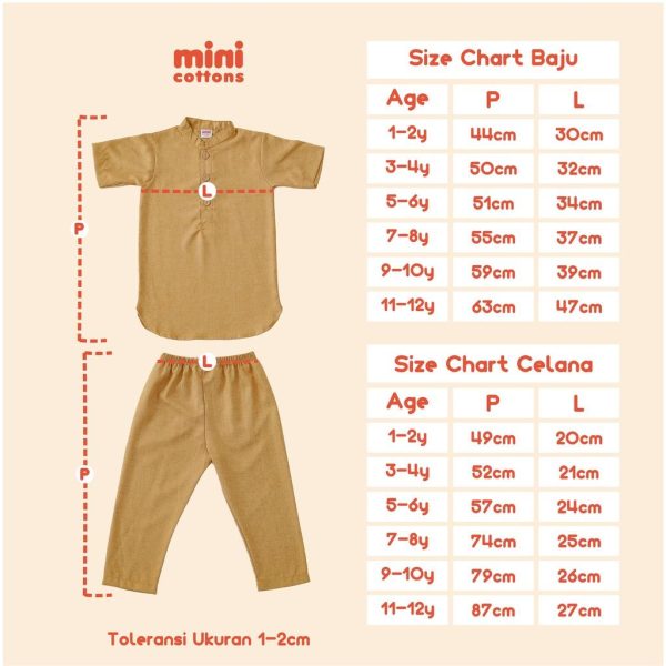 Minicottons Setelan Koko Anak Kemko Set / Kurta Set / Kemko Remaja Celana Kancing Muslim Panjang Baju Katun - Image 9