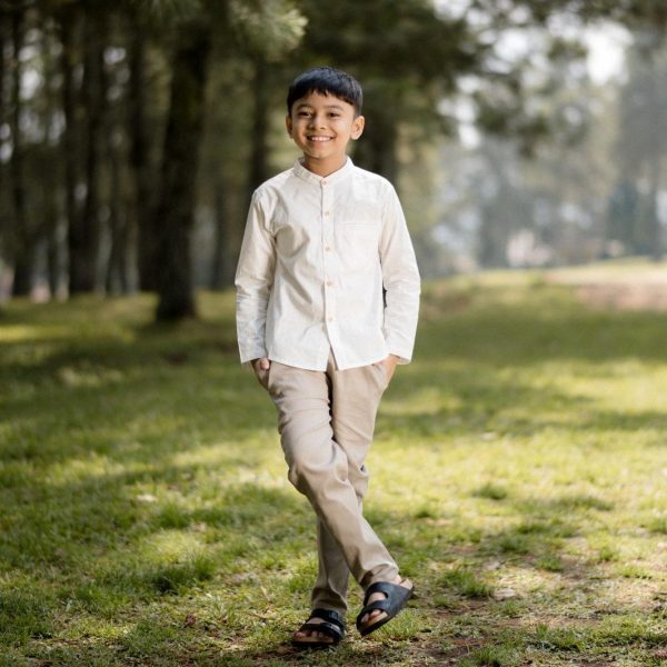 MINI COTTONS Kemeja Koko Anak Lengan Panjang Kemko Muslim Linen Baju Katun Setelan - Image 2