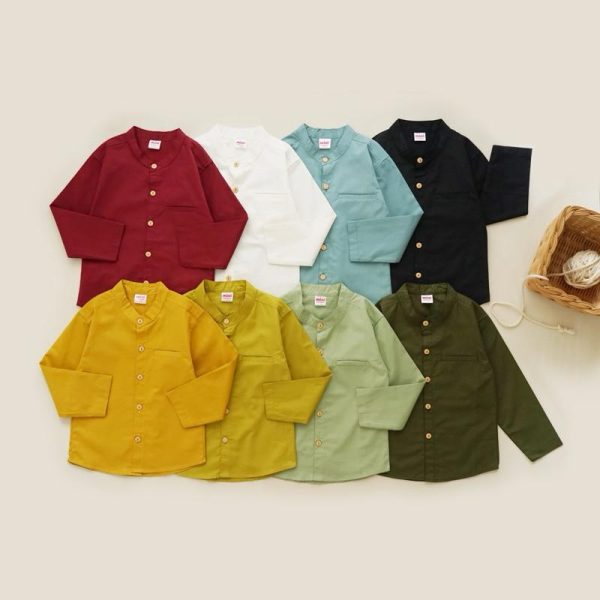 MINI COTTONS Kemeja Koko Anak Lengan Panjang Kemko Muslim Linen Baju Katun Setelan - Image 5