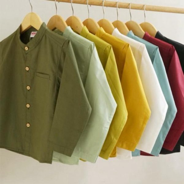 MINI COTTONS Kemeja Koko Anak Lengan Panjang Kemko Muslim Linen Baju Katun Setelan - Image 6