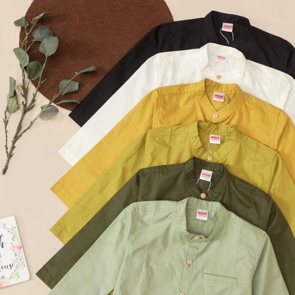 MINI COTTONS Kemeja Koko Anak Lengan Panjang Kemko Muslim Linen Baju Katun Setelan - Image 8