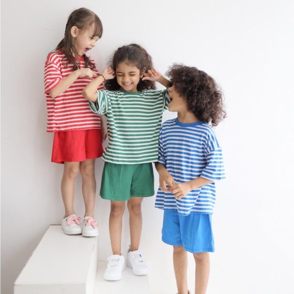 Mini Cottons Oversized Striped Kids Set Setelan Anak Fashion - Image 4