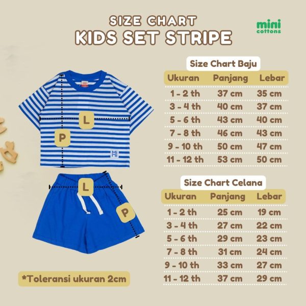 Mini Cottons Oversized Striped Kids Set Setelan Anak Fashion - Image 9