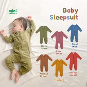MINI COTTONS BABY Sleepsuit Jumper Bayi Piyama bayi Cotton Newborn Tidur Unisex