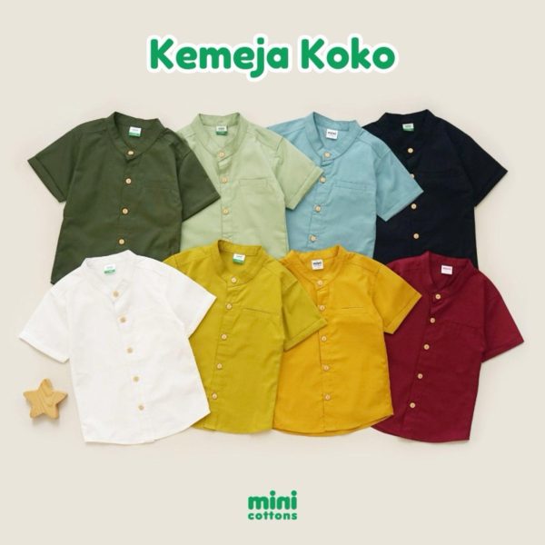 Mini cottons kemeja koko kemko anak laki laki Katun Muslim Panjang Baju Setelan Linen - Image 2