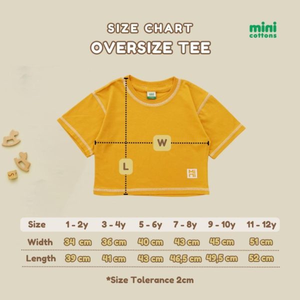 Minicottons Kaos Overtee Tshirt Kaos Oversize Anak Unisex 1-12 Tahun - Image 9
