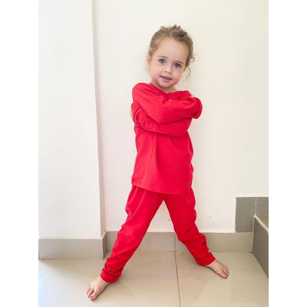 MINI COTTONS Setelan Piyama Set Baju Tidur Anak Kaos Polos Celana Motif Fashion - Image 6