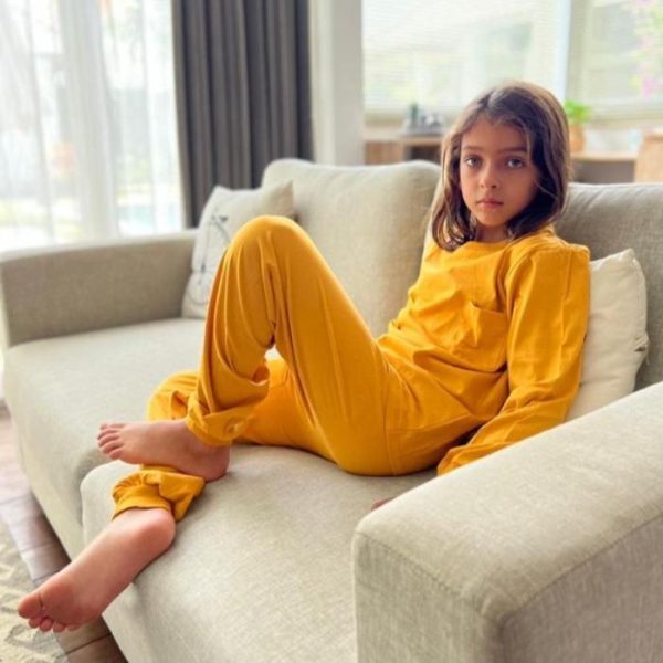 MINI COTTONS Setelan Piyama Set Baju Tidur Anak Kaos Polos Celana Motif Fashion - Image 8
