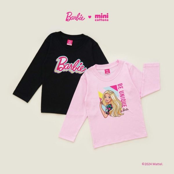 Barbie x Minicottons Long Sleeve Tshirt Kaos Anak Perempuan Lengan Panjang 2-12 Tahun - Image 4