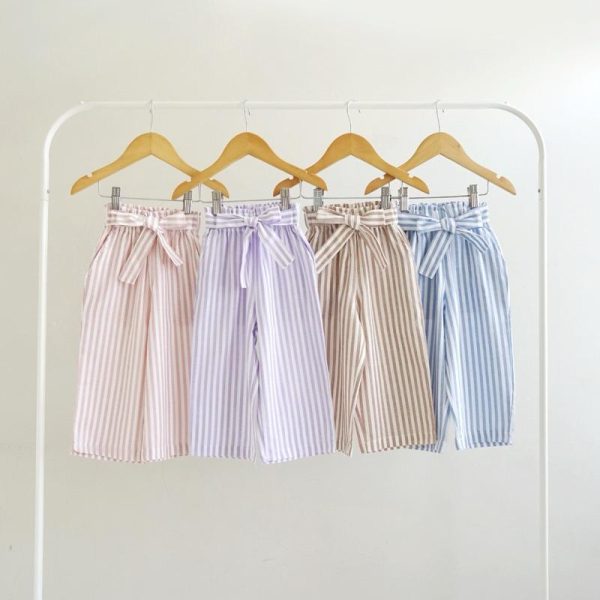 Minicottons Celana Kulot Salur Stripe Anak Perempuan Usia 1-12 Tahun / Celana Panjang Anak / Celana Kulot Anak - Image 8