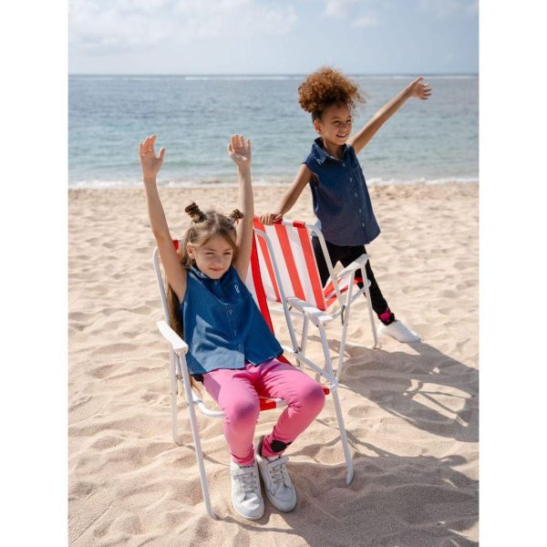 Barbie x Minicottons Atasan Kemeja Kutung Denim Jeans Baju Anak Perempuan 2-12 Tahun - Image 4