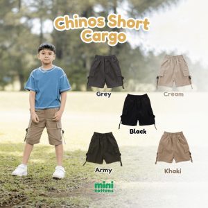 Minicottons Celana Chinos Kargo Pendek Cargo Anak Laki-laki Usia 1-12 Tahun / Celana Pendek Anak