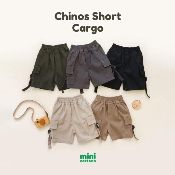 Minicottons Celana Chinos Kargo Pendek Cargo Anak Laki-laki Usia 1-12 Tahun / Celana Pendek Anak - Image 4