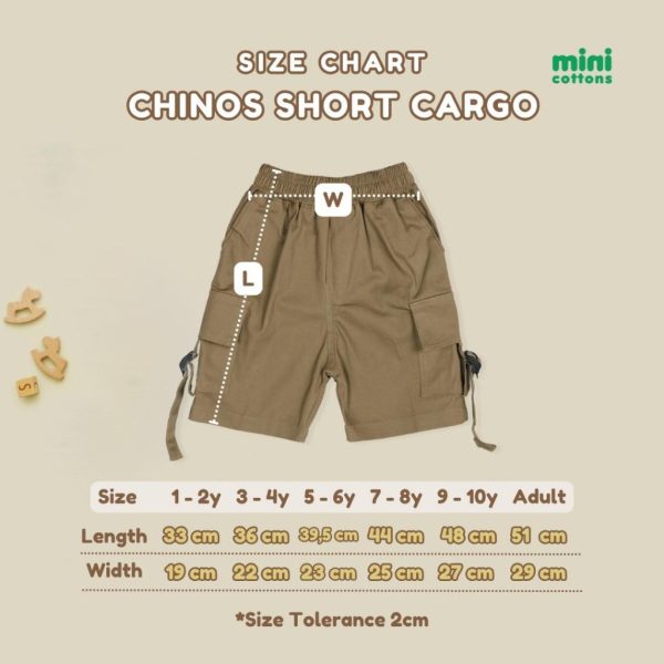 Minicottons Celana Chinos Kargo Pendek Cargo Anak Laki-laki Usia 1-12 Tahun / Celana Pendek Anak - Image 9