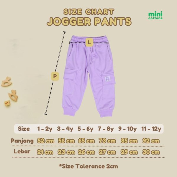 MINI COTTONS Jogger Cargo Celana Baju Anak Unisex 2-12 Tahun - Image 9
