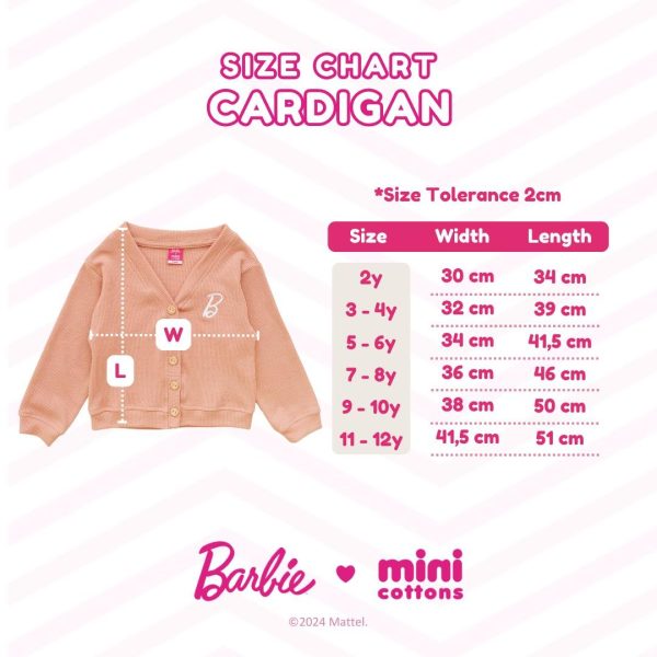 Barbie x Minicottons Cardigan Anak Knitwear Anak 2-12 Tahun - Image 9