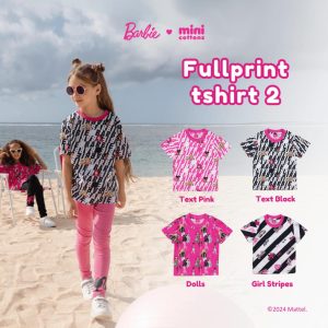 Barbie x Minicottons Vol 2 Fullprint Kaos Tshirt Kaos Baju Anak Perempuan 2-12 Tahun