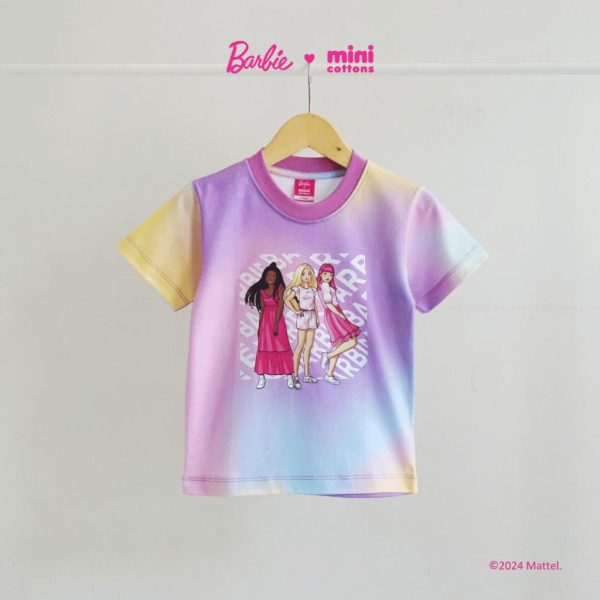 Barbie x Minicottons Graphic Fullprint Tie Dye Tshirt Kaos Grafis Baju Anak Perempuan 2-12 Tahun - Image 5