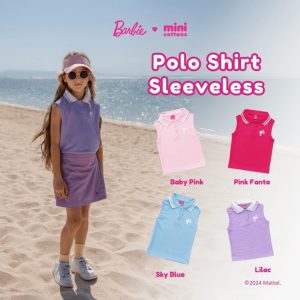 Minicottons Polo Shirt Sleeveless Kutung Barbie Baju Anak Perempuan 2-12 Tahun