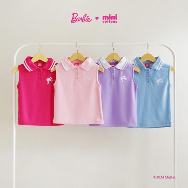 Minicottons Polo Shirt Sleeveless Kutung Barbie Baju Anak Perempuan 2-12 Tahun - Image 7