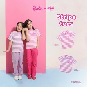 Barbie x Minicottons Striped Tee Kaos Baju Anak Perempuan 2-12 Tahun