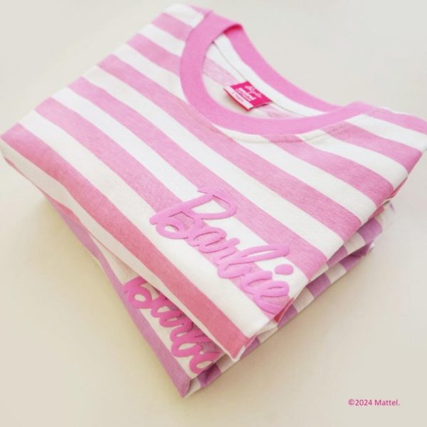Barbie x Minicottons Striped Tee Kaos Baju Anak Perempuan 2-12 Tahun - Image 4