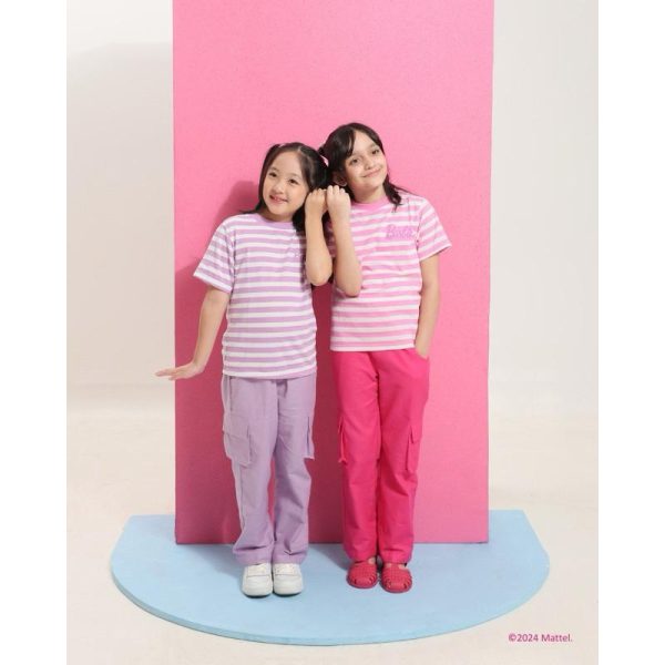 Barbie x Minicottons Striped Tee Kaos Baju Anak Perempuan 2-12 Tahun - Image 5