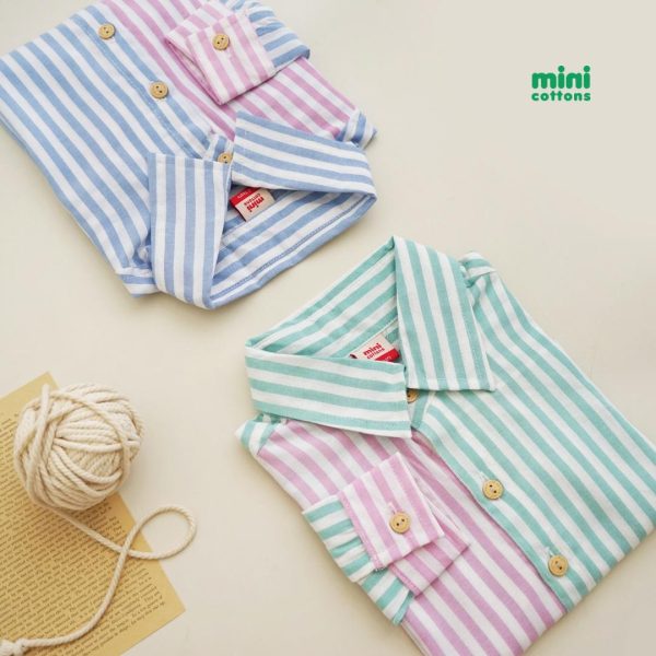 Minicottons Kemeja Oversize Motif Salur Striped Combo Anak Perempuan 1-12 Tahun - Image 7