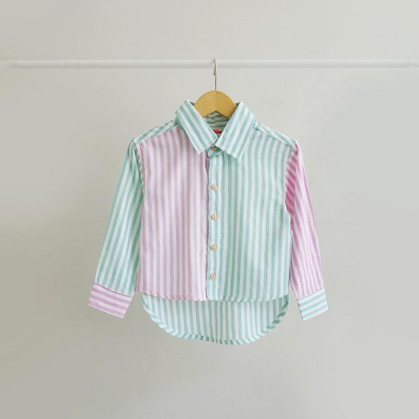 Minicottons Kemeja Oversize Motif Salur Striped Combo Anak Perempuan 1-12 Tahun - Image 8