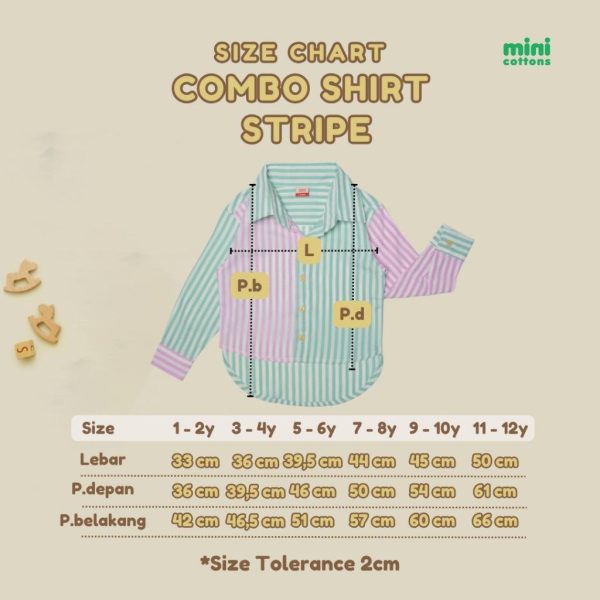 Minicottons Kemeja Oversize Motif Salur Striped Combo Anak Perempuan 1-12 Tahun - Image 9