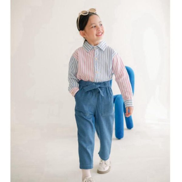 Minicottons Denim Look Kulot Celana Panjang Anak Perempuan 1-12 Tahun - Image 2