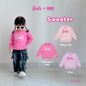 Barbie x Minicottons Sweater Crewneck Top Anak Perempuan 2-12 Tahun