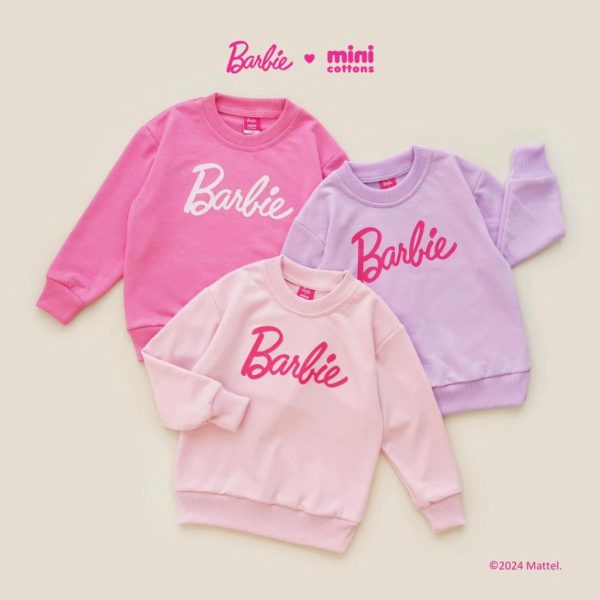 Barbie x Minicottons Sweater Crewneck Top Anak Perempuan 2-12 Tahun - Image 2