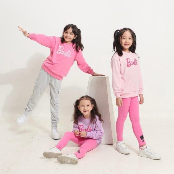 Barbie x Minicottons Sweater Crewneck Top Anak Perempuan 2-12 Tahun - Image 3