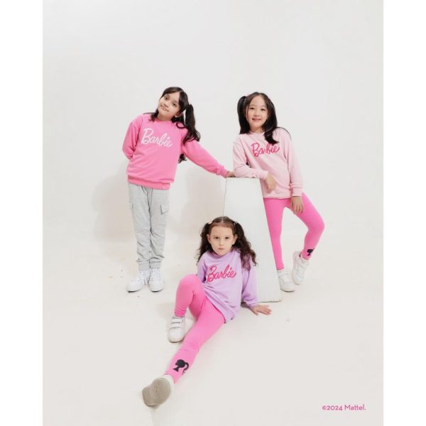 Barbie x Minicottons Sweater Crewneck Top Anak Perempuan 2-12 Tahun - Image 4