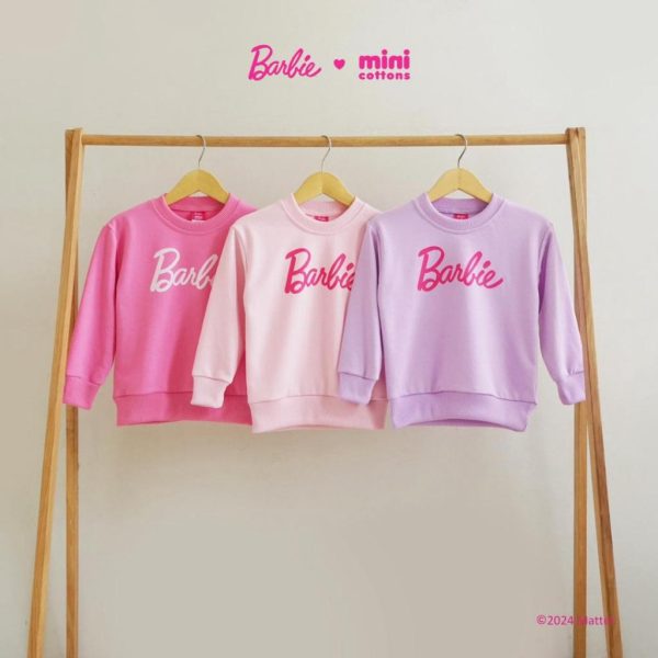 Barbie x Minicottons Sweater Crewneck Top Anak Perempuan 2-12 Tahun - Image 7