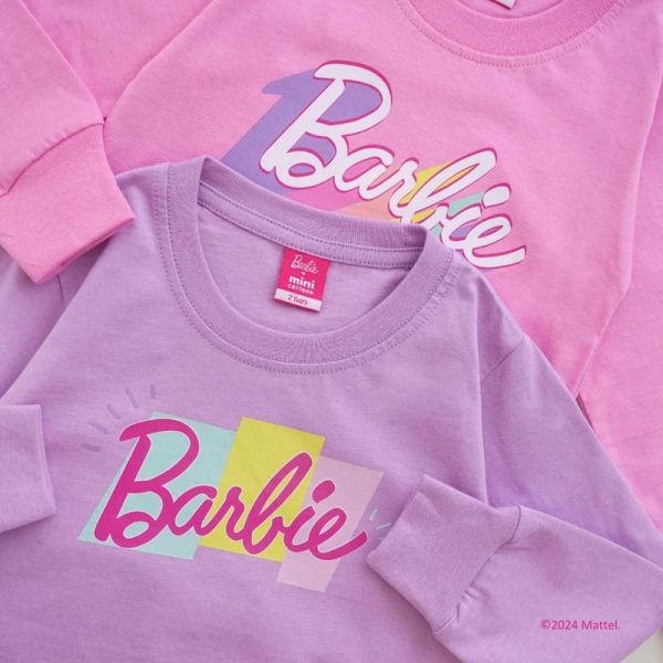 Barbie x Minicottons Baju Piyama Set Salur Striped Anak Perempuan 2-12 Tahun - Image 5