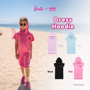 Barbie x Minicottons Dress Hoodie Baju Anak Perempuan 2-12 Tahun