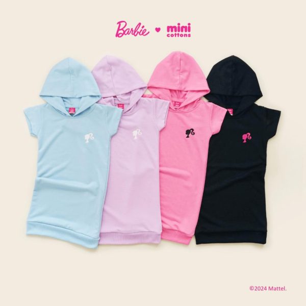 Barbie x Minicottons Dress Hoodie Baju Anak Perempuan 2-12 Tahun - Image 6